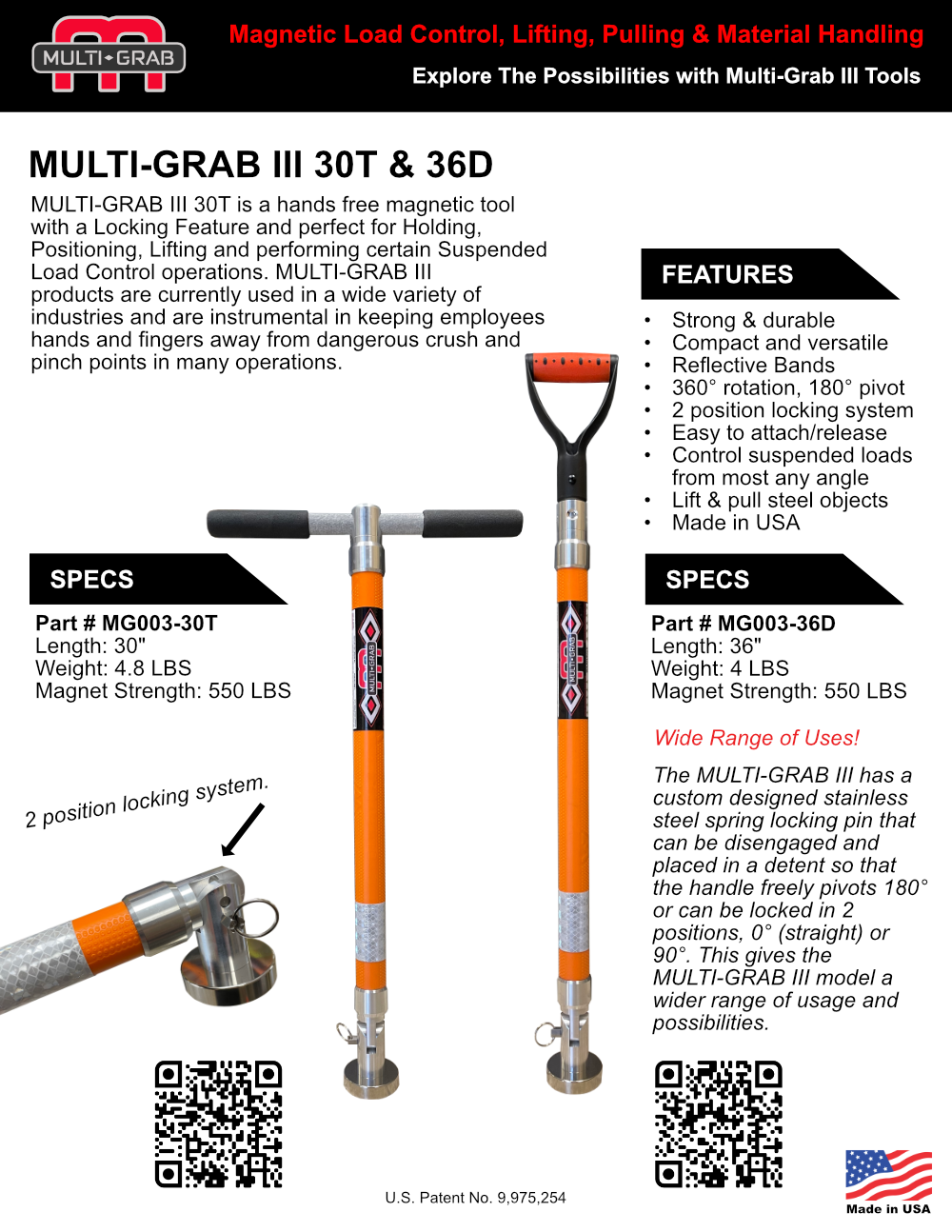 MULTI-GRAB Products Data Sheets