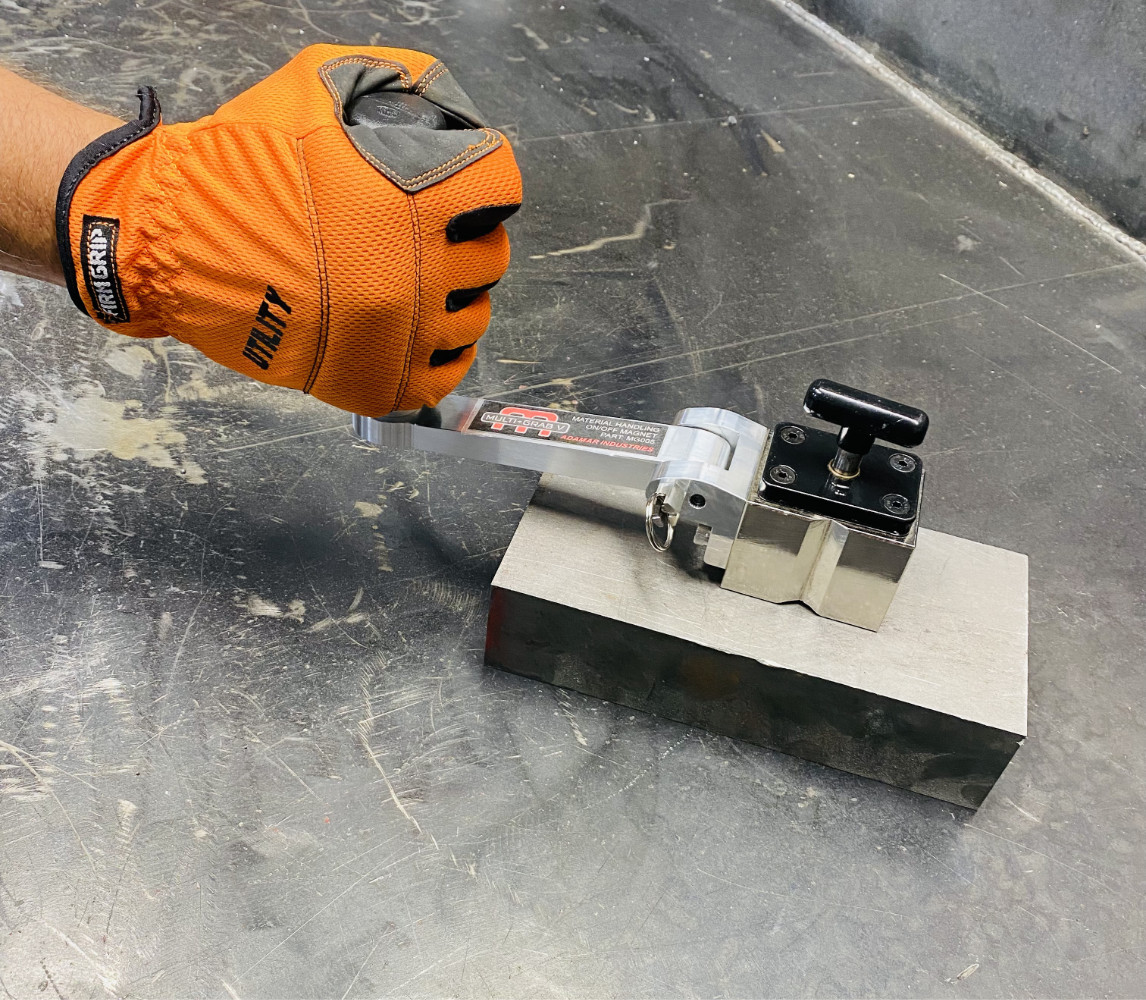 no-touch on off magnetic material handling magnet lifting, holding and positioning, hands off load control magnet, push pull magnet tool