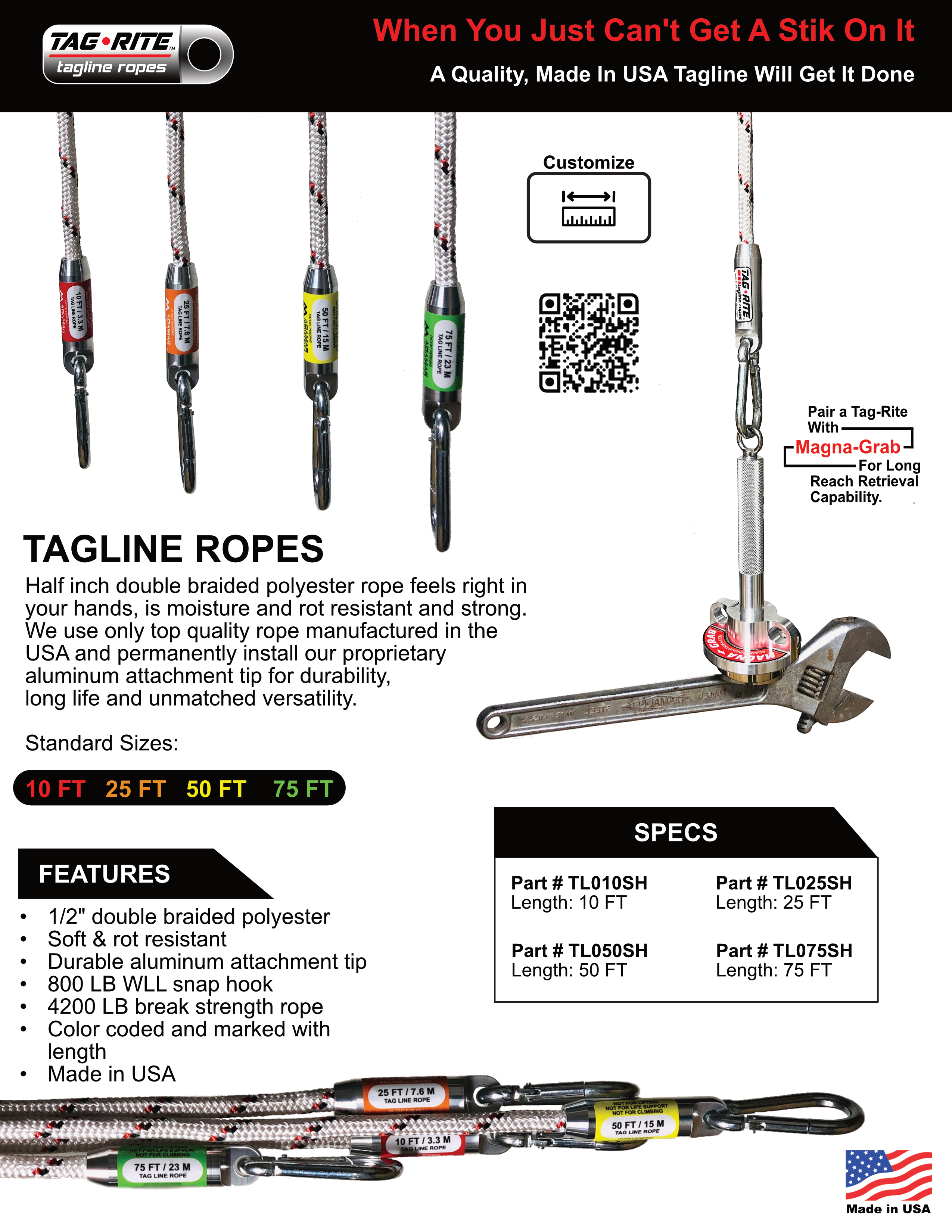 Tagline Ropes Data Sheet